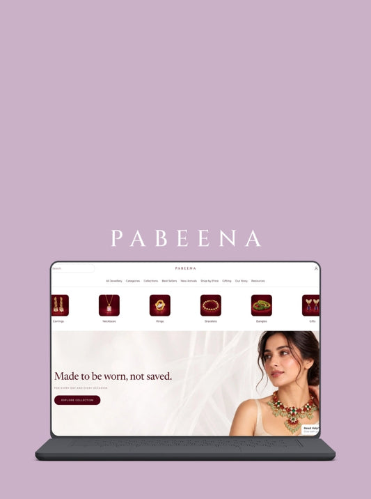 Luscious Leopard case study on how Pabeena elevated its jewellery ecommerce website with premium Shopify design, SEO, and conversion optimisation
